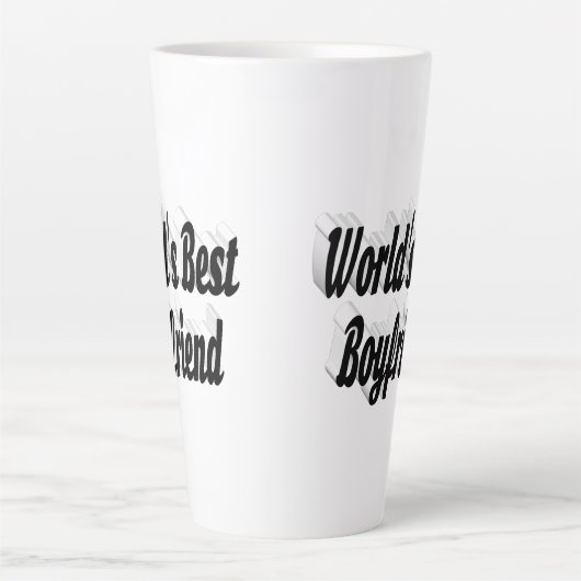 Best Boyfriend Black 3D Text Milchtasse (Vorderseite)