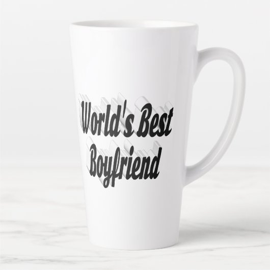 Best Boyfriend Black 3D Text Milchtasse (Rechts)