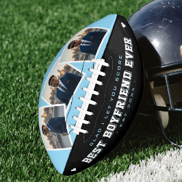 Best Boyfriend Ever Photo Valentine's Blue & Black Football