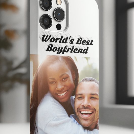 Best Boyfriend Foto Black 3D Text iPhone Hülle