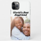 Best Boyfriend Foto Black 3D Text iPhone Hülle (Rückseite)