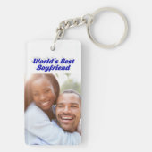 Best Boyfriend Foto blue 3D Text Schlüsselanhänger (Rückseite)