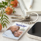 Best Boyfriend Foto dunkelblau 3D Text Schlüsselanhänger (Vorderseite rechts)