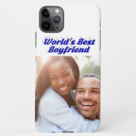 Best Boyfriend Foto mit blauen Text iPhone Case iPhone Hülle (Rückseite)