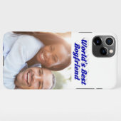 Best Boyfriend Foto mit blauen Text iPhone Case iPhone Hülle (Rückseite (Horizontal))