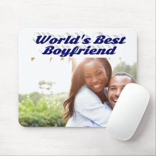 Best Boyfriend Foto mit dunkelblauem Text Mousepad