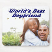 Best Boyfriend Foto mit dunkelblauem Text Mousepad (Vorne)