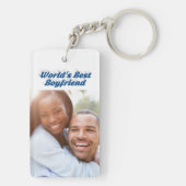 Best Boyfriend Foto Sea Blue 3D Text Schlüsselanhänger (Rückseite)