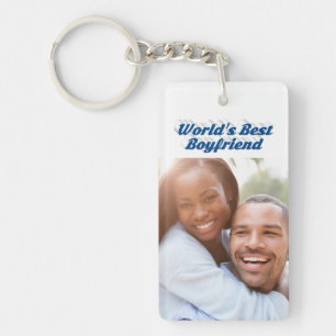 Best Boyfriend Foto Sea Blue 3D Text Schlüsselanhänger