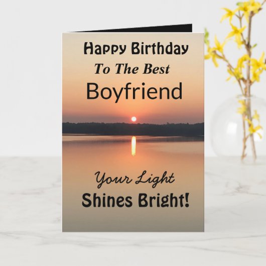 Best Boyfriend Your Light Shines Bright Birthday Karte (Gelbe Blume)