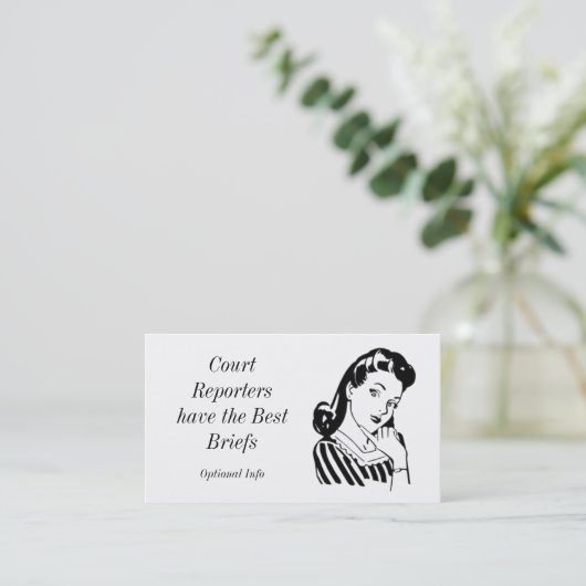 Best Briefings Court Reporter Business Cards Visitenkarte (Stehend Vorderseite)