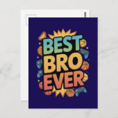 Best Bro Ever Postkarte (Vorne/Hinten)