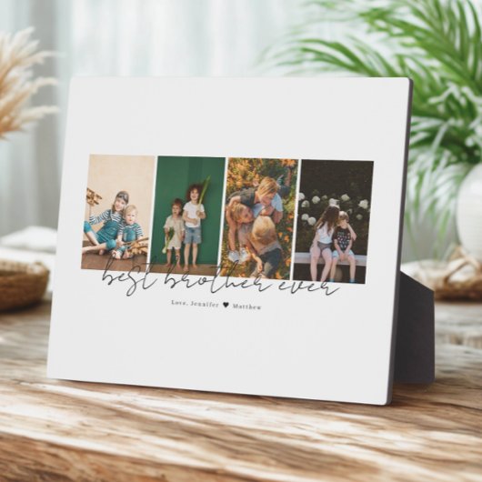 Best Brother Ever Modern Script 4 Photos Collage Fotoplatte