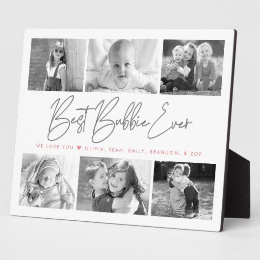 Best Bubbie Ever 6 Foto Collage Modernes Skript Fotoplatte (Seite)