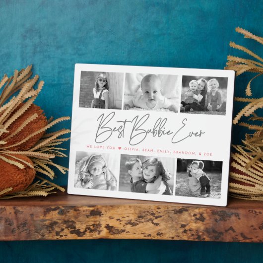 Best Bubbie Ever 6 Foto Collage Modernes Skript Fotoplatte (Seite)