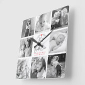 Best Bubbie Ever Modernes Drehbuch 8 FotoCollage Quadratische Wanduhr (Winkel)