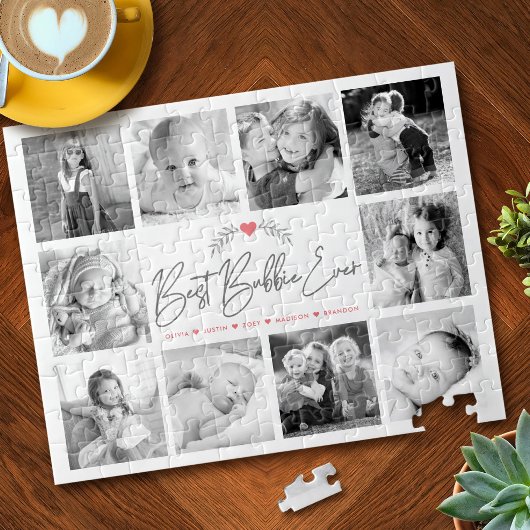 Best Bubbie je Script 10 Foto Collage Modern Puzzle