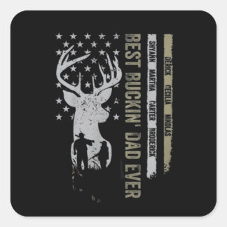 Best Buckin' Vater Ever, Best Buckin' Papa Quadratischer Aufkleber