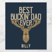 Best Buckin Vater Jäger Väter Tag Custom Weinetikett (Einzelnes Label)