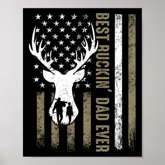 Best Buckin' Vater je Hirschjagd Vatertag Poster (Vorne)