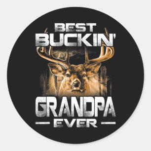 Best Buckin'Opa Ever Shirt Hirschjagd Bucki Runder Aufkleber