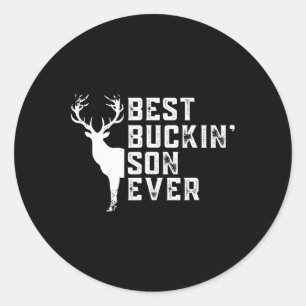 Best Buckin's Son Ever Jagen Buddy Deer Hunting D Runder Aufkleber