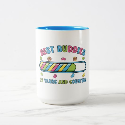 Best Buddies 25 Years and Counting Zweifarbige Tasse (Mittel)