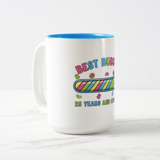 Best Buddies 25 Years and Counting Zweifarbige Tasse (Vorderseite Links)