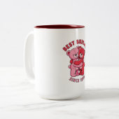 Best Buddies Since 1990 Hugging Teddy Bears  Zweifarbige Tasse (Vorderseite Links)