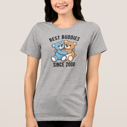 Best Buddies Since 2000 Teddy Bears Tri-Blend Shirt (Vorderseite)