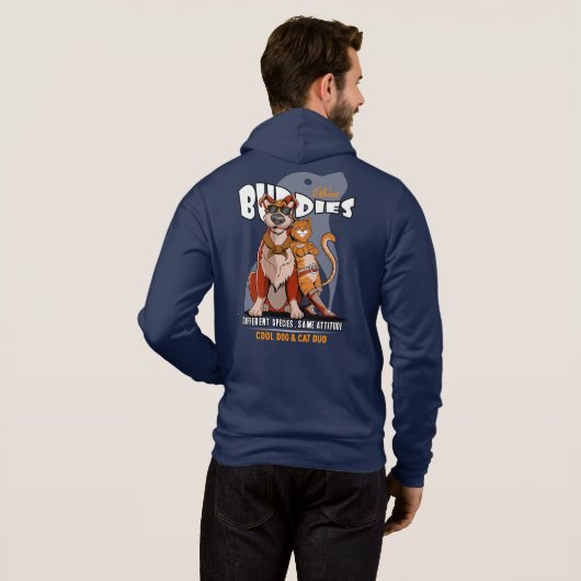 Best Buddy (Dark mode) | Men's Full-zip Hoodie (Schwarz voll)