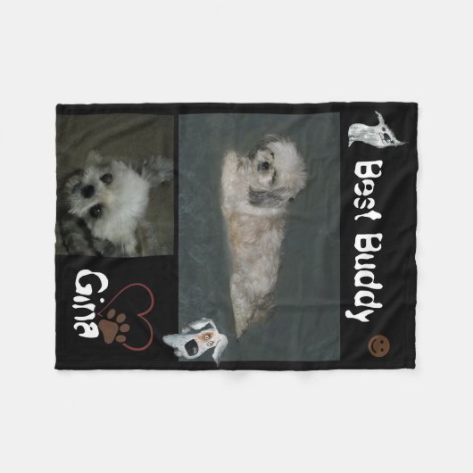 Best Buddy Dog Shih Tzu Fleece Blanket (Vorderseite (Horizontal))