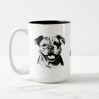 Best Buddy English Bulldog B&W Silohuette Zweifarbige Tasse
