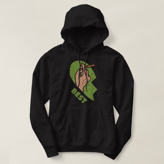 Best Buds Weed Matching Couple Joint Stoner Frien Hoodie (Design vorne)