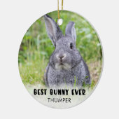 BEST BUNNY EVER Rabbit Foto Personalisiert Keramik Ornament (Links)