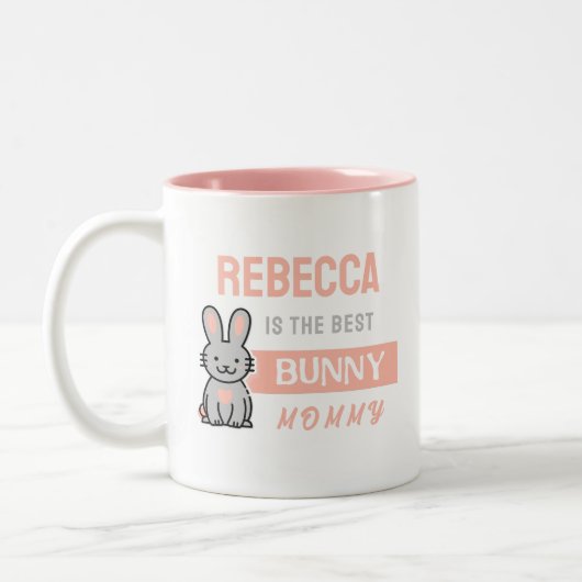 Best Bunny Mommy mit Name Coffee Tasse (Links)