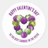 BEST CABBAGE IN THE PATCH Valentine Couples Runder Aufkleber (Vorderseite)