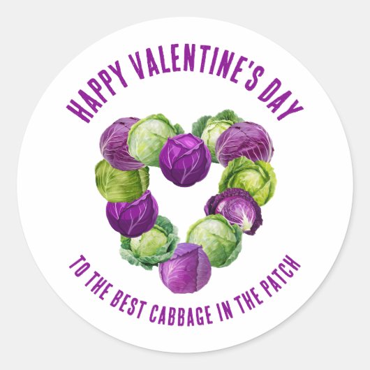 BEST CABBAGE IN THE PATCH Valentine Couples Runder Aufkleber (Vorderseite)