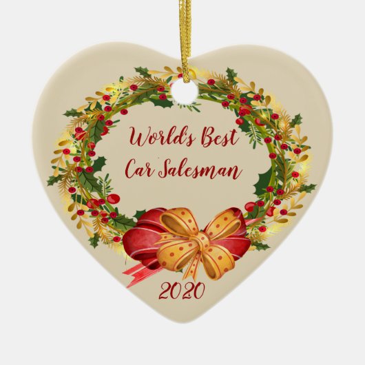Best Car Salesman Antiquitäten Weihnachten Keramik Ornament (Vorne)