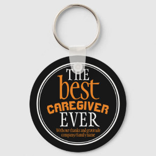 Best Caregiver Ever Typography Black Keychain Schlüsselanhänger