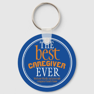 Best Caregiver Ever Typography Blue Schlüsselanhänger