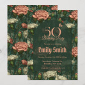 Best Carnation Charm Surprise Birthday Einladung (Vorne/Hinten)