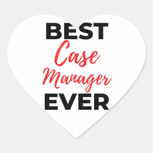 Best Case Manager Ever 2 Herz-Aufkleber (Vorderseite)
