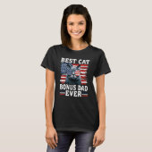 Best Cat Bonus Dad Ever American Flag Patriotic 4t T-Shirt (Vorne ganz)