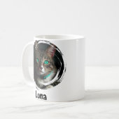 Best Cat Dad Custom Photo Cat Name Gift for Him Kaffeetasse (Vorderseite Links)