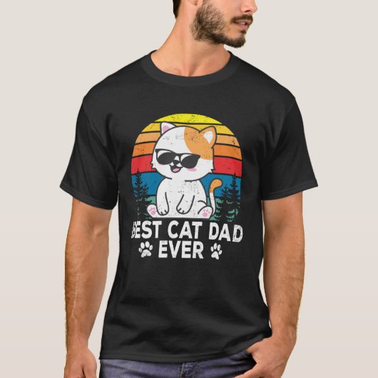 Best Cat Dad Cute Cats Owner Pet Animals  Graphic T-Shirt (Vorderseite)