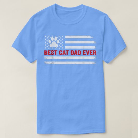 Best Cat Dad Ever American Flag Cat Lovers Funny F T-Shirt (Design vorne)