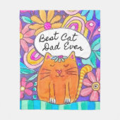 Best Cat Dad Ever Cat Gift for Dad Blanket Fleecedecke (Vorderseite)