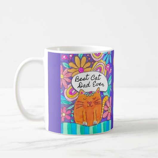 Best Cat Dad Ever Cat Lover Gift Mug Kaffeetasse (Links)