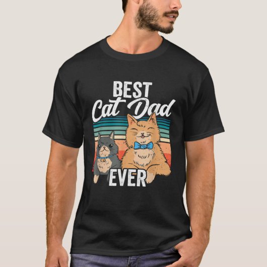Best Cat Dad Ever Daddy Father s Day Father Saying T-Shirt (Vorderseite)